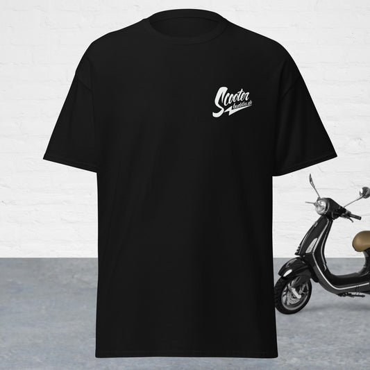 Herren-T-Shirt classic I (weißes Logo) "scooterbuddies"