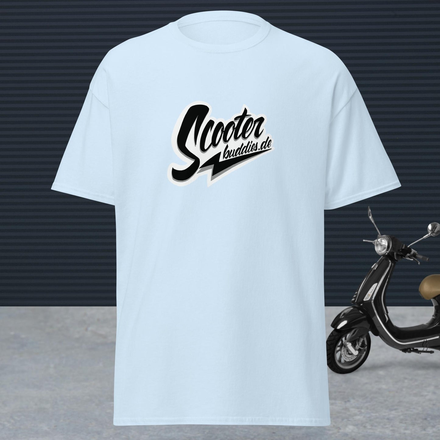 Herren-T-Shirt classic II (Logo schwarz/weiß) "scooterbuddies" - scooterbuddies