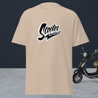 Herren-T-Shirt classic II (Logo schwarz/weiß) "scooterbuddies" - scooterbuddies